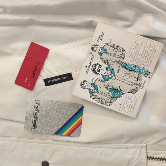 Vintage Members‎ Only Jacket size 46 White Blue 3 in 1 Convertible Vest - Picture 2 of 16